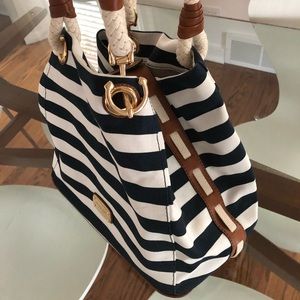 Michael Kors hand bag - white/ navy (m/ l bag)